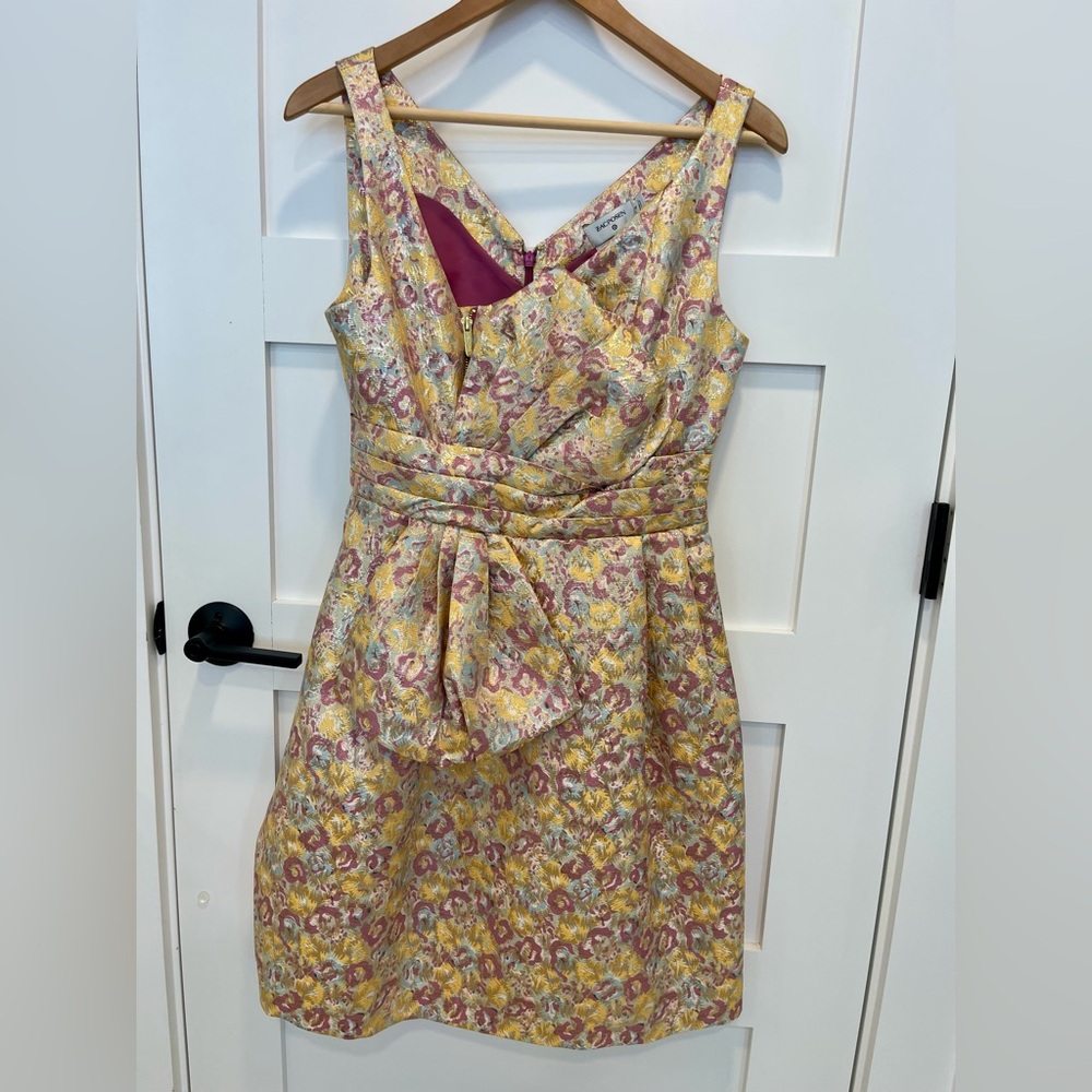 NWT! Zac Posen gold brocade dress with bow 4 - Picture 5 of 11